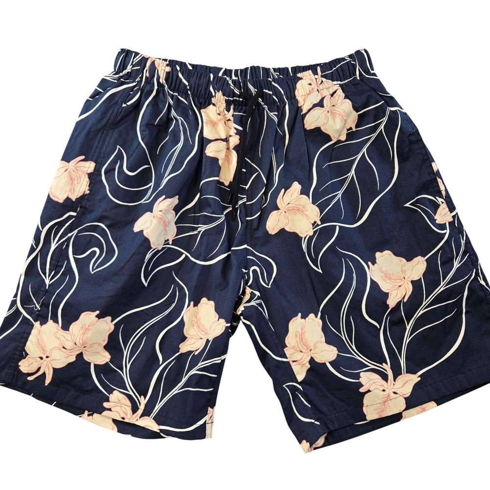 Avanti Shorts Mens XL Blue Bermuda Cotton Relaxed Fit 10in Pockets Hawaiian
